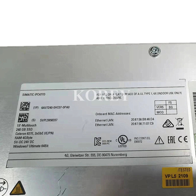 산업컴퓨터 화면 IPC477D 67240-0HC07-0PA0 67 240-0HC07-0PA0 포장