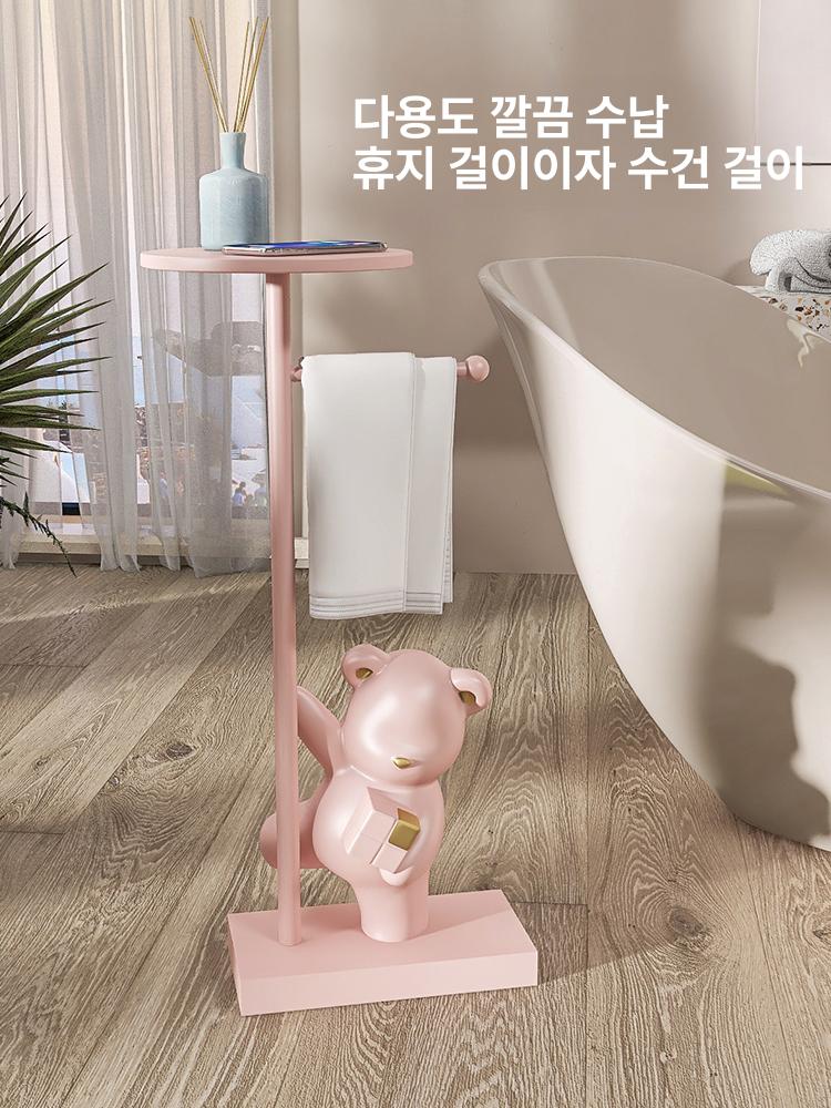 곰돌이 선반 벽걸이 트레이 테이블 홀더 타공 거치대 사이드 물빠짐 펄프 수납 - 상세 이미지 5