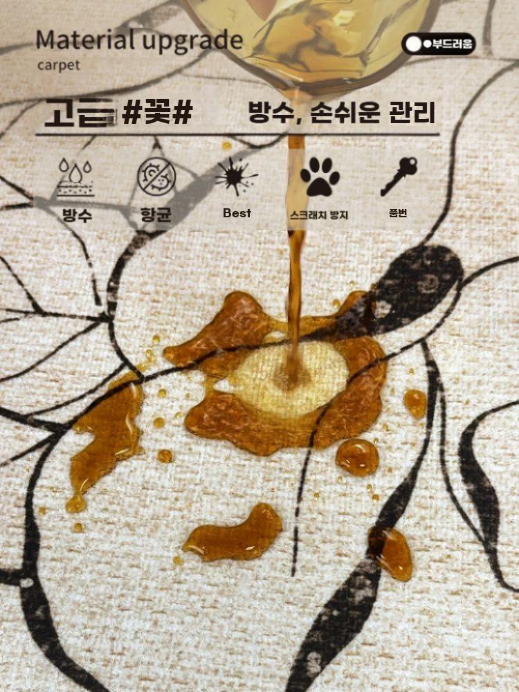 프렌치 패턴 카페트 거실 대형 러그 빈티지 카펫 복고풍 A 80x160cm - 상세 이미지 3