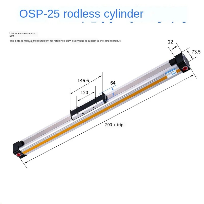 OSP 고속 기계식 레일 로드리스 에어 실린더 P-40-1350