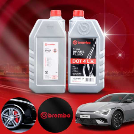 기아 EV6(더뉴)(24~25) 브렘보 브레이크오일 DOT4 LV 1L 저점도 브레이크액 1병