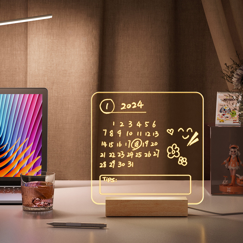 애니클리어 LED 경량 아크릴 메모 리마인드 플래너 체크리스트 투명 보드 MB-1 - 메인 이미지