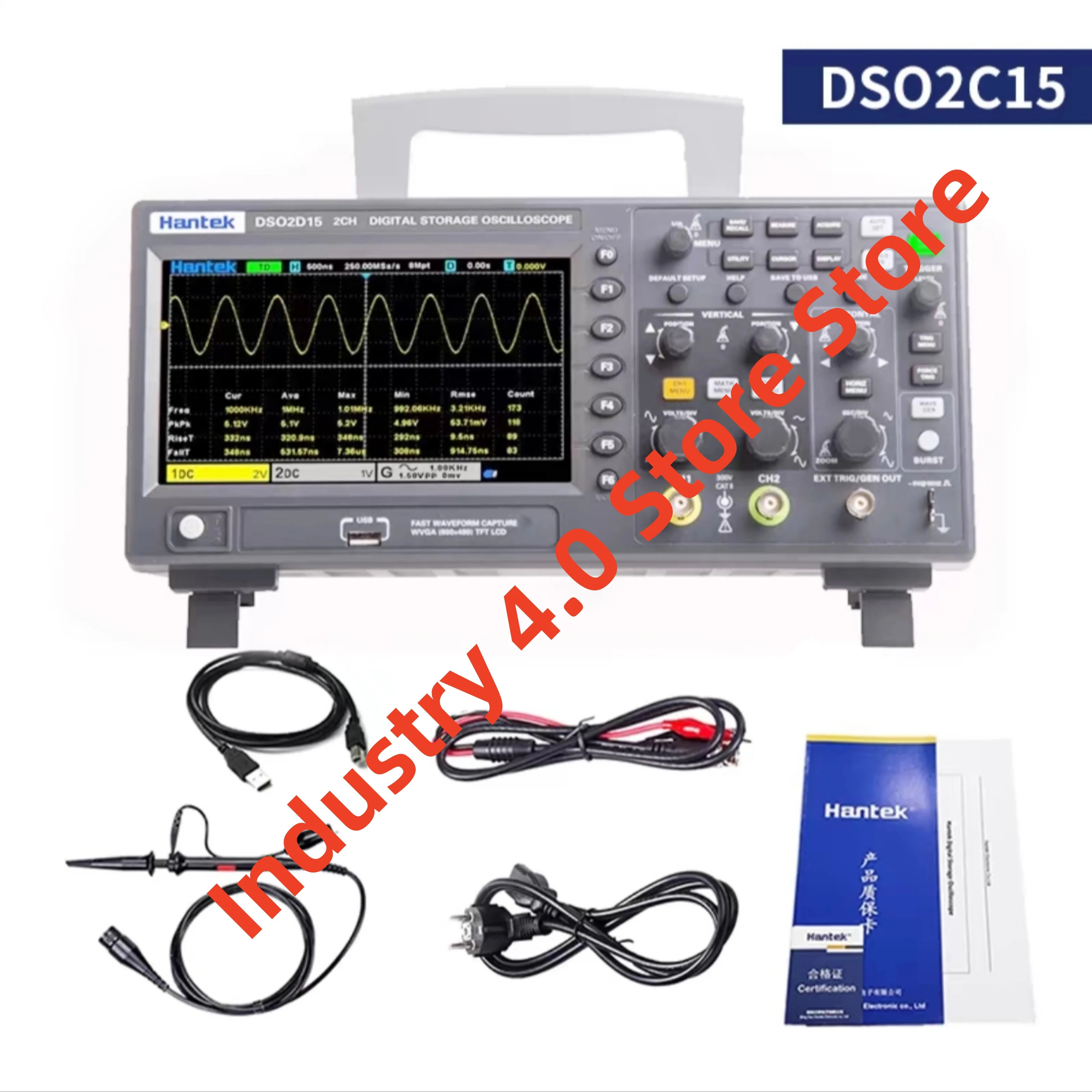 Hantek DSO2C152채널 150MHz 1GSa/s 듀얼 채널 디지털 오실로스코프 원본