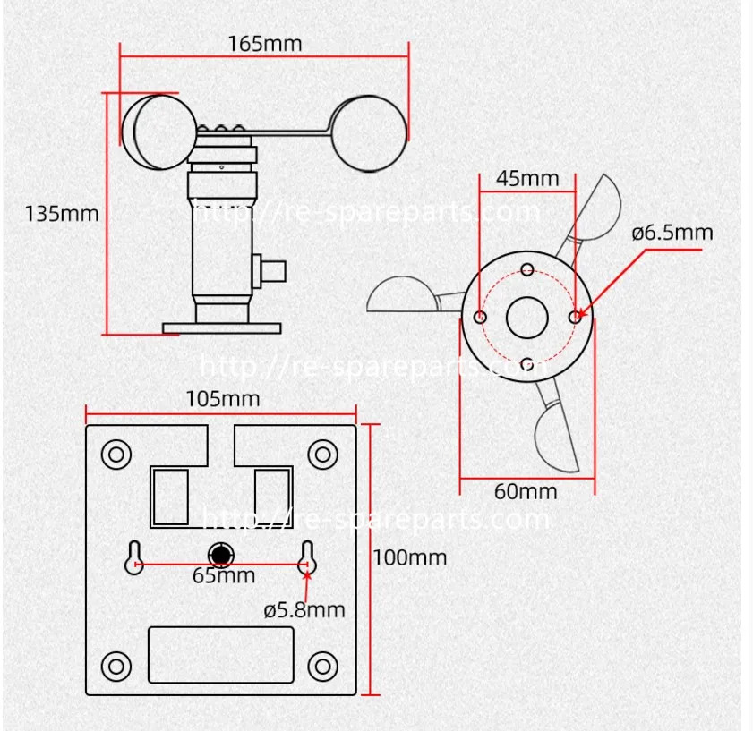 풍속 표시기 MODBUS RS485 인터페이스 프로토콜 LCD