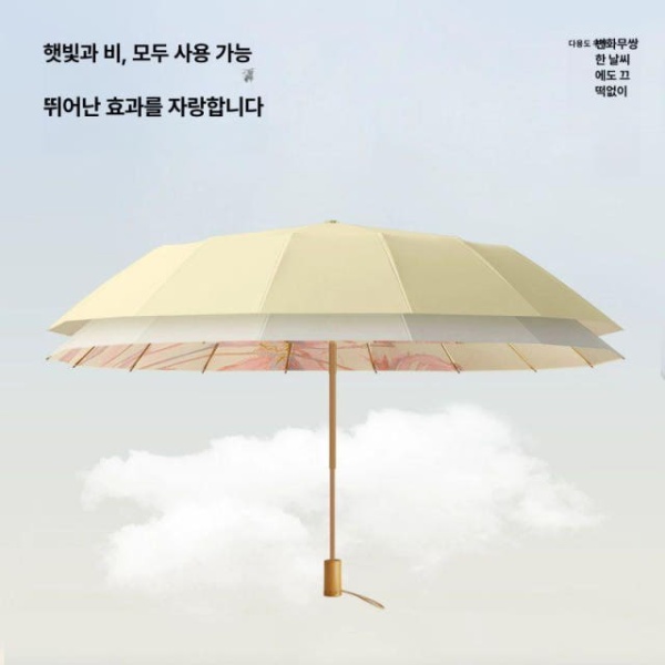프리미엄 플라워 양산 초경량 그린라벨 방수 골드 기라로쉬 프로텍션 양우산 방수-골드 - 상세 이미지 3