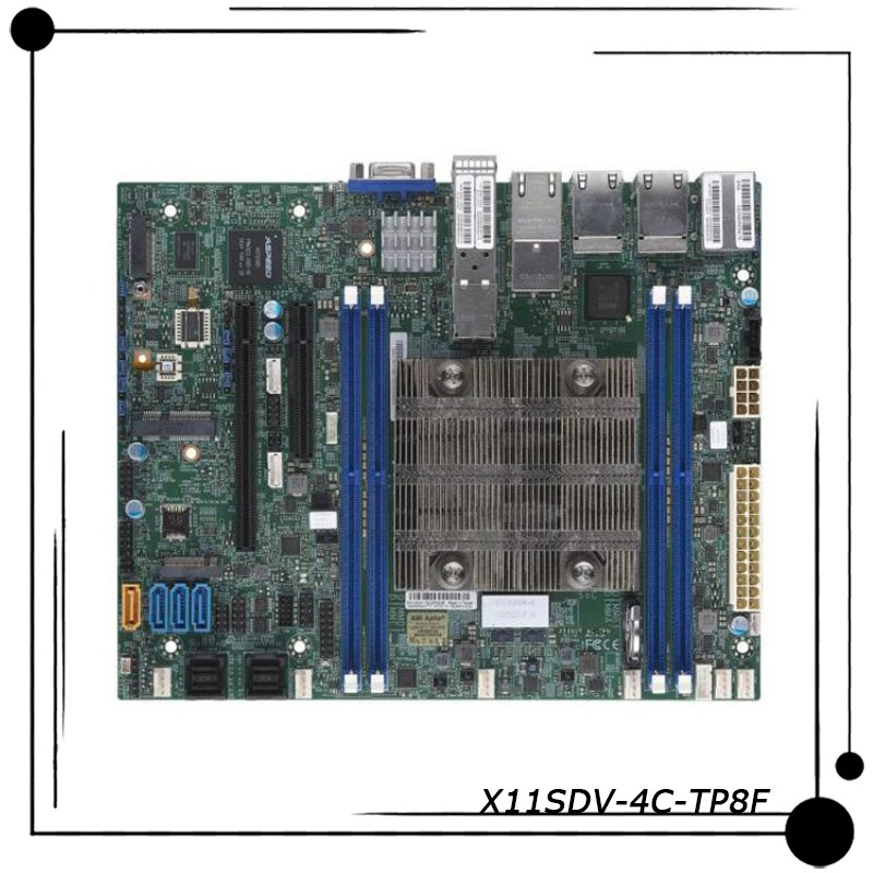 Supermicro 통합 D-2123IT 쿼드 코어 기가비트 네트워크 카드 302-9D 서버 마더보드 2666/2400/213Hz ECCX11SDV-4C-TP8F
