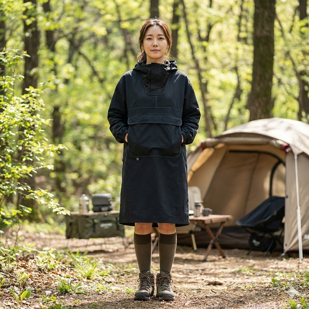 네파 여자 봄 아웃도어 아노락 캠퍼 방풍 등산 원피스 자켓 - 상품 이미지