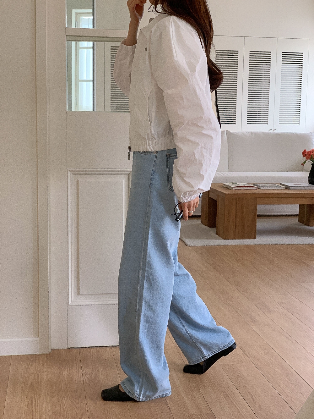 야상점퍼 바람막이 바스락 나일론 크롭 카라 점퍼 이미지 7