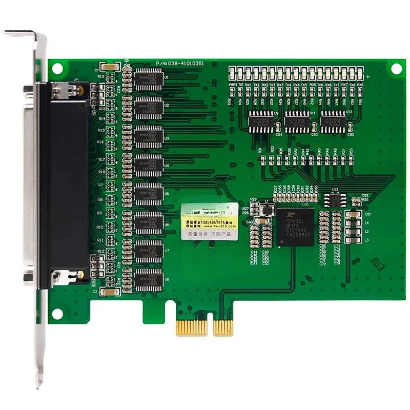 PCI-E-8포트 RS232 다직렬 포트 카드 COM 컴퓨터 직렬 확장 산업등급 UT-788