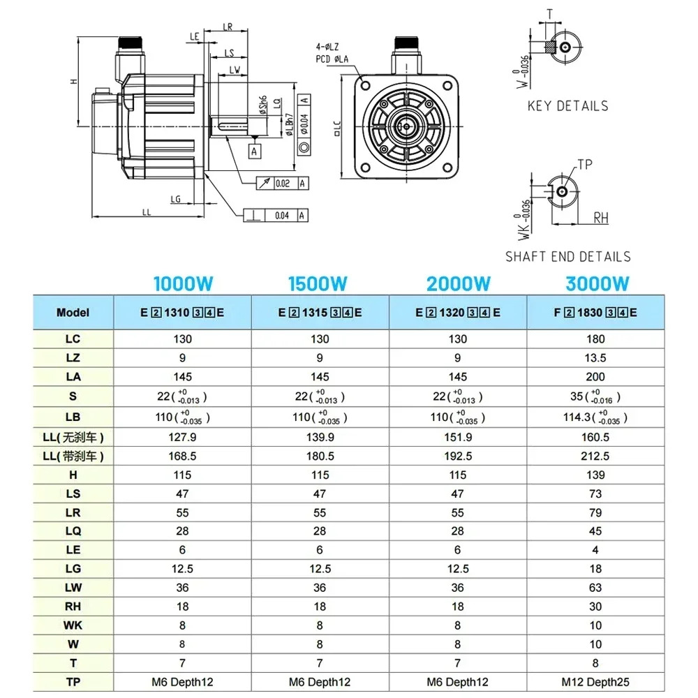 Delta E3 AC EtherCAT 서보모터 드라이브 키트 1KW/1.5KW/2KW/3KW ASD-E3-1021-EECM-E-E21320RSEECM-E-E21310RSE ASD