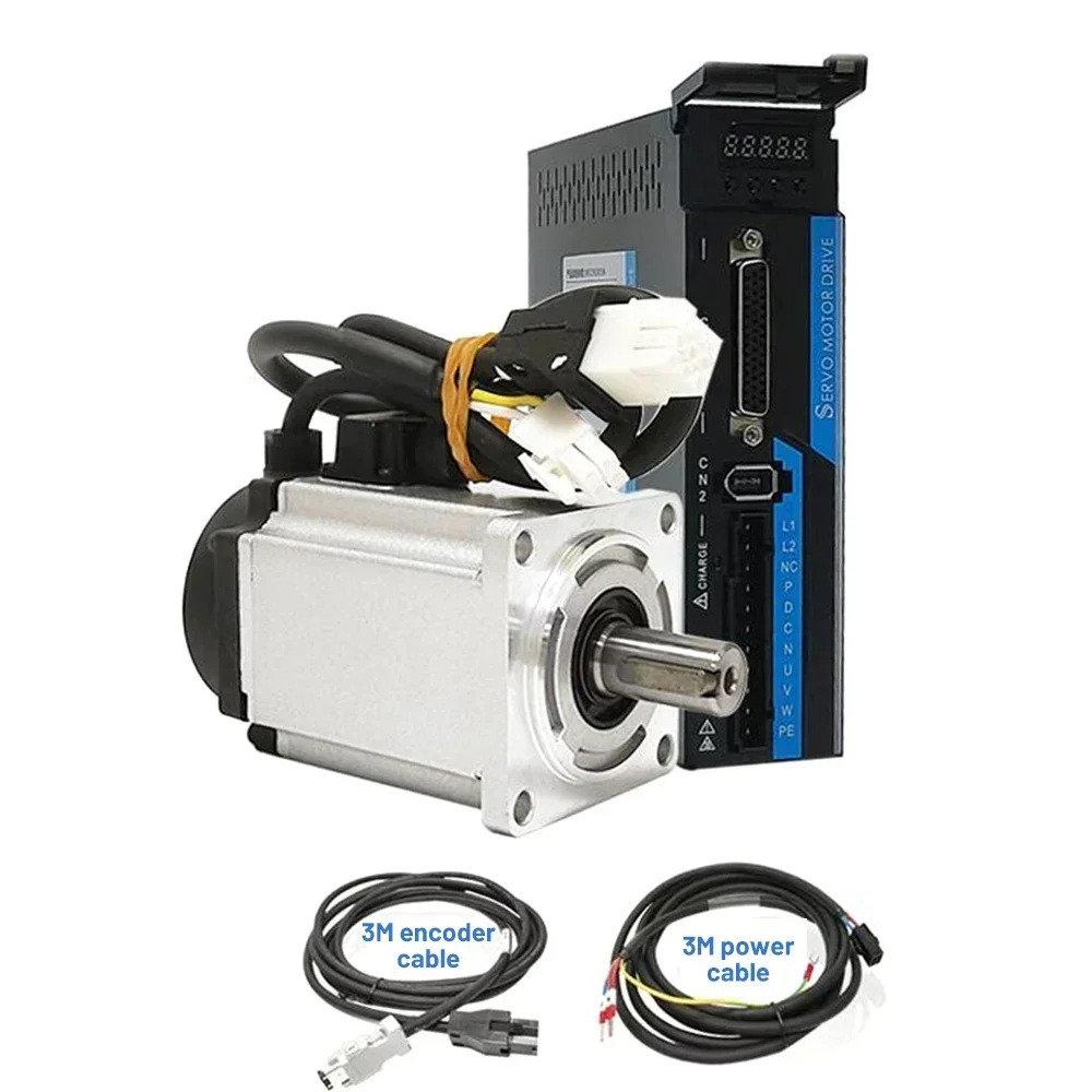 220VAC 서보모터 드라이브 키트 1KW/1.2KW/1.3KW/1.5KW/1.8KW-2KW 21Bit 절대 인코더CANopen/EtherCAT 110/130mm 서보 RS485