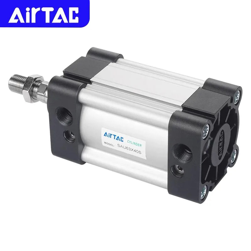 AIRTAC SAU32/40/50/63/80/100mm 보어 자석 스트로크가 표준 공압 에어 실린더 25-1000mm 복동