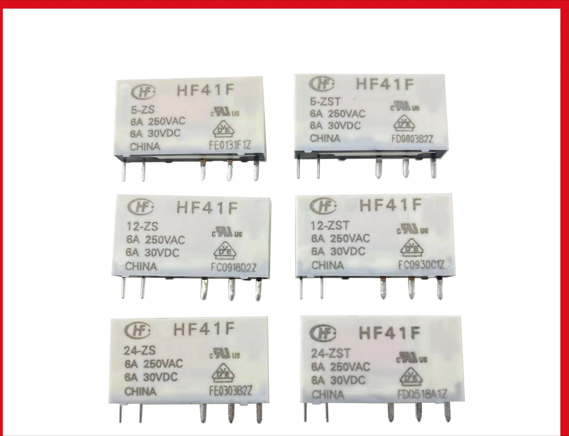 Hongfa 릴레이 HF41F-5 12 24-ZS HS ZST HST 41F-1Z-C2-1 41F 모듈 블록 V2 개