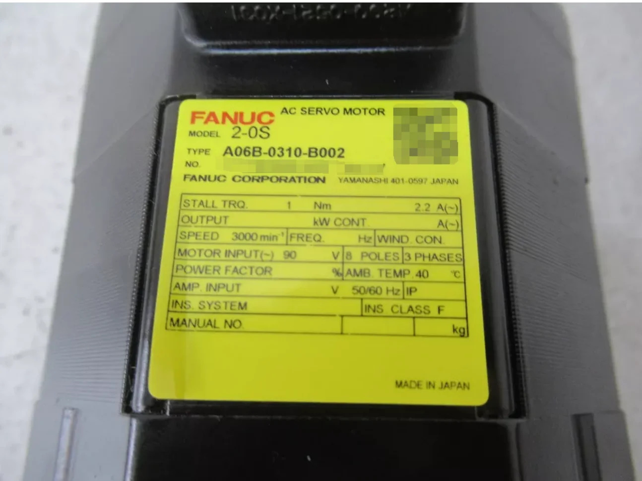 A06B-0310-B002 Fanuc 서보모터 리퍼 완료 Ok A06B 0310 B002
