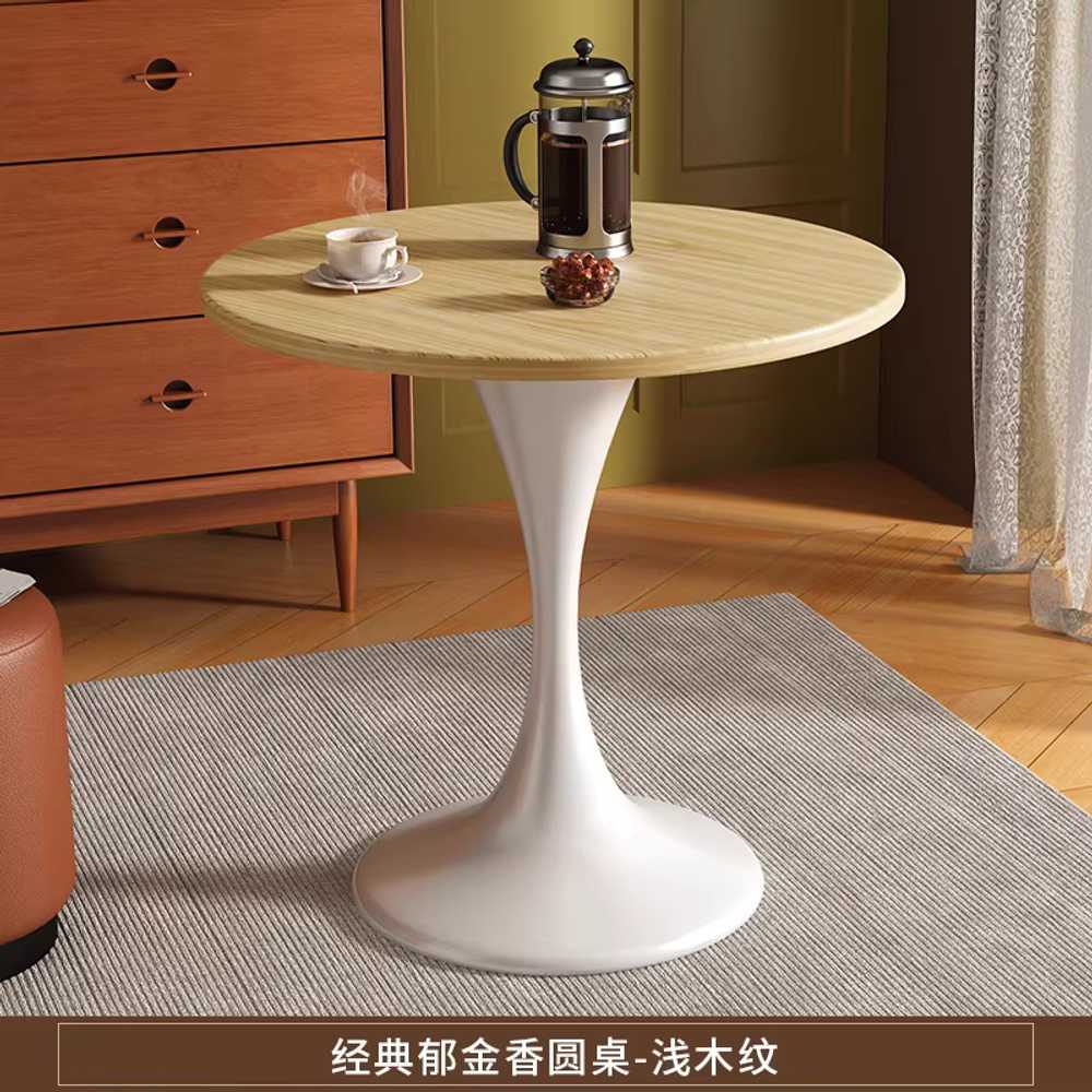 둥근식탁 원형 테이블 카페 식당 원탁 원목 작은 600 월넛 브라운/80x80x72cm - 상세 이미지 4