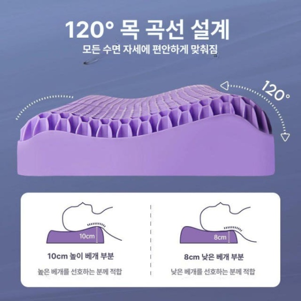 프리미엄 TPE 벌집구조 웨이브 베개 깊은잠 목편한 통풍 높이 5 웨이브 높이 5 8-10cm - 상품 이미지