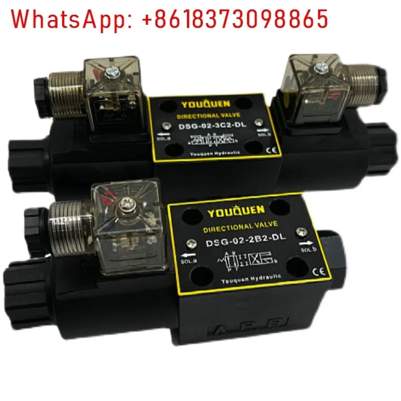 Youkun 유압 단일 헤드 솔레노이드 방향 밸브 DSG-02-2B2/2B2B/2B3B/3C2-DLA220/D24V