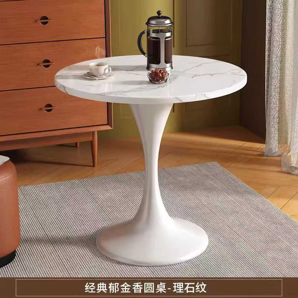 둥근식탁 원형 테이블 카페 식당 원탁 원목 작은 600 월넛 브라운/80x80x72cm 이미지 8