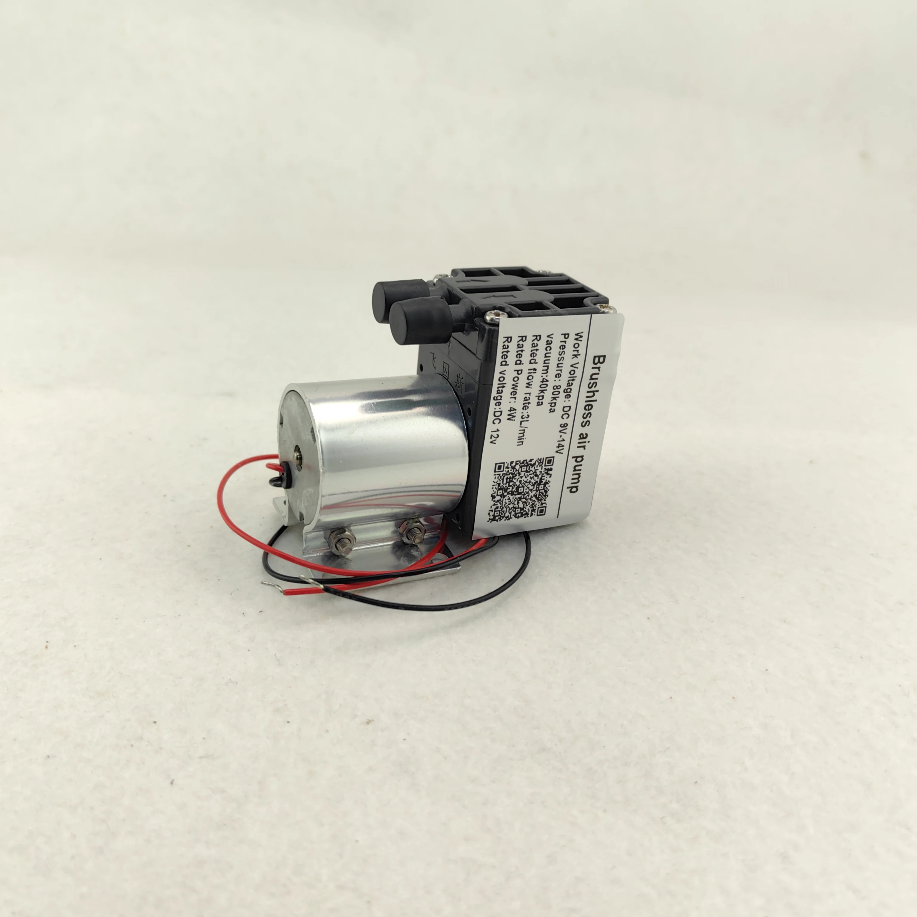 브러시리스 모터가 장착된 DC 12볼트 2.5W 40kpa 전기 소형 실험실 에어 진공 펌프