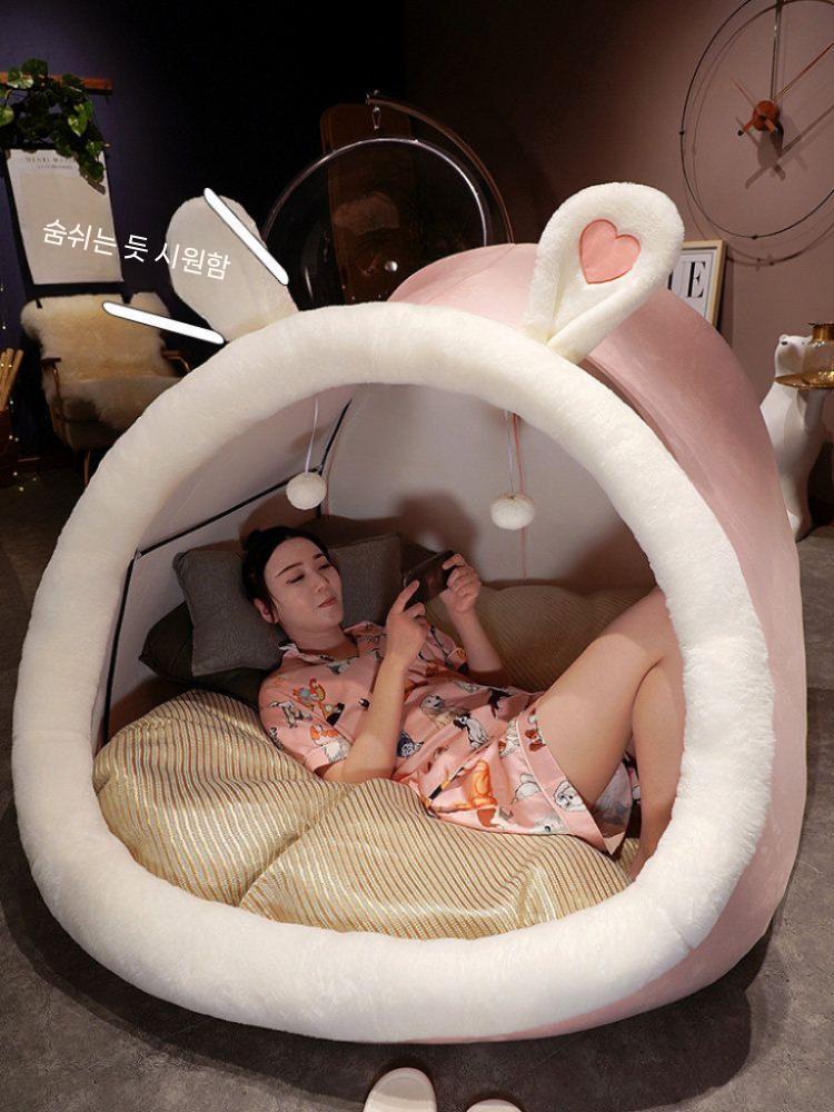 초대형 실내 하우스 텐트 거실 성인용 접이식 꿀잠 슬립 극세사 동굴집 - 상세 이미지 3