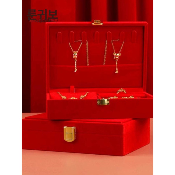 고급 결혼선물 보석함 반지케이스 악세사리보관함 중국 25x25 상자 중국 3금 상자 소형 - 상세 이미지 3