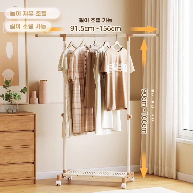이동식 옷걸이 행거 바퀴 스탠드 침실 드레스룸 간이 랙 67cm - 상세 이미지 3