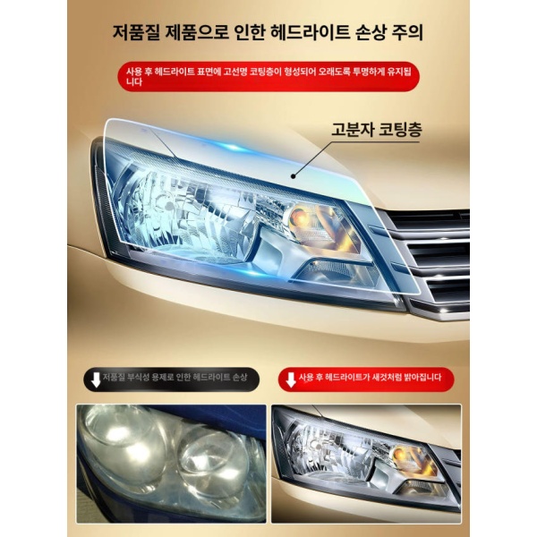 최강 헤드라이트복원 키트 훈증 150ML 체험용 2장 유리 라이트 150ML 체험용 2장 - 상세 이미지 3