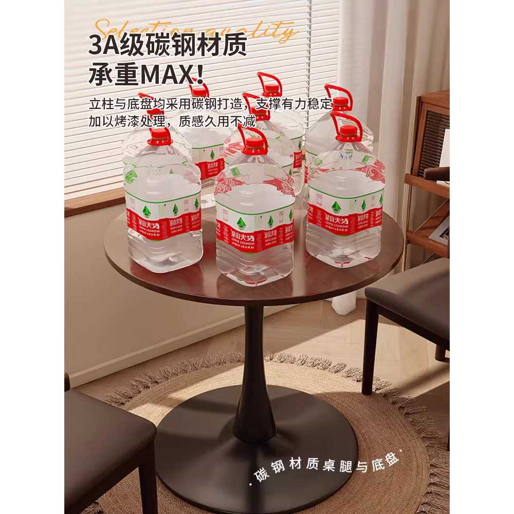 둥근식탁 원형 테이블 카페 식당 원탁 원목 작은 600 월넛 브라운/80x80x72cm - 상세 이미지 2