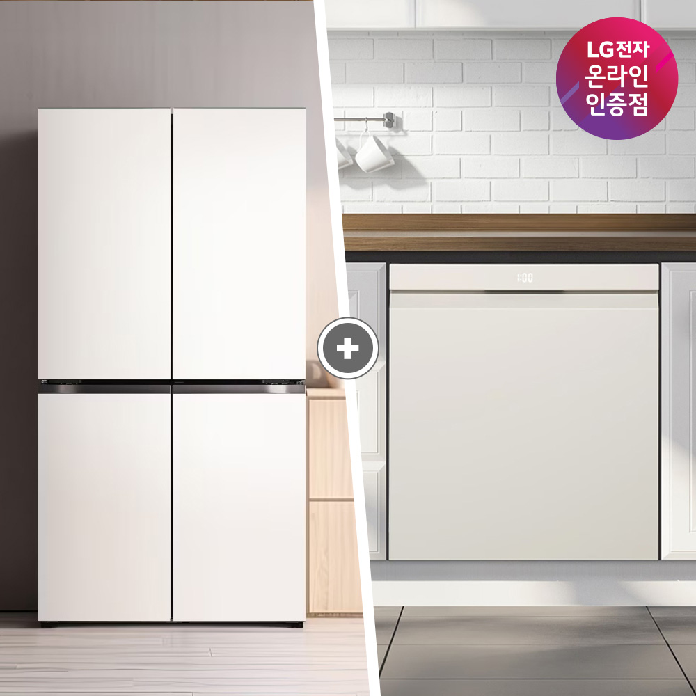 LG 디오스 오브제컬렉션 매직스페이스 냉장고 + LG 디오스 식기세척기 (T875MEE111 + DUE6BGL1E)