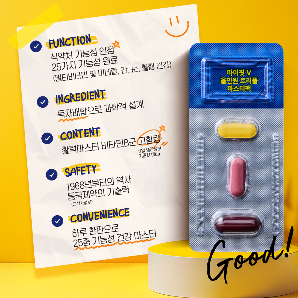 [종합비타민+밀크씨슬+루테인+오메가3]동국제약 마이핏 올인원 멀티 마스터팩 1박스 이미지 3