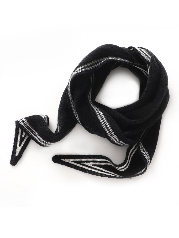 캐시미어 투톤 삼각머플러 여자 쁘띠 몽골 넥워머 스카프 삼각숄 - 상세 이미지 3
