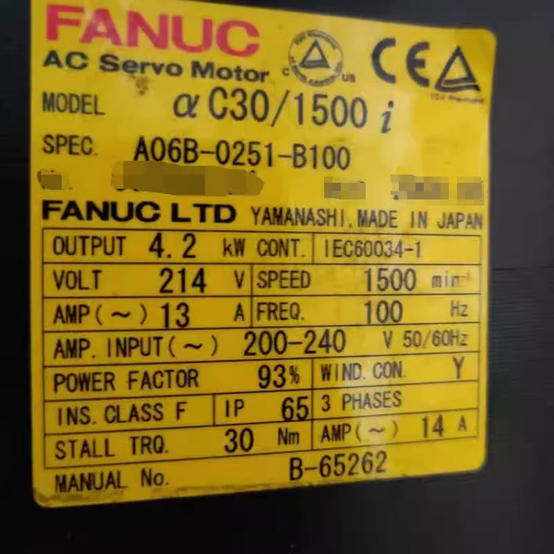 A06B-0251-B100 Fanuc 서보모터 리퍼 완료 Ok A06B 0251 B100