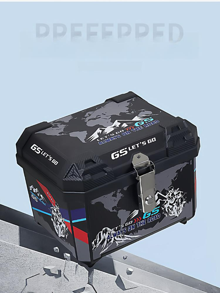 프리미엄 바이크 탑박스 배달통 사이드 리어백 25L 45L 기계식잠금 트래블러 블랙 패치 + - 상품 이미지