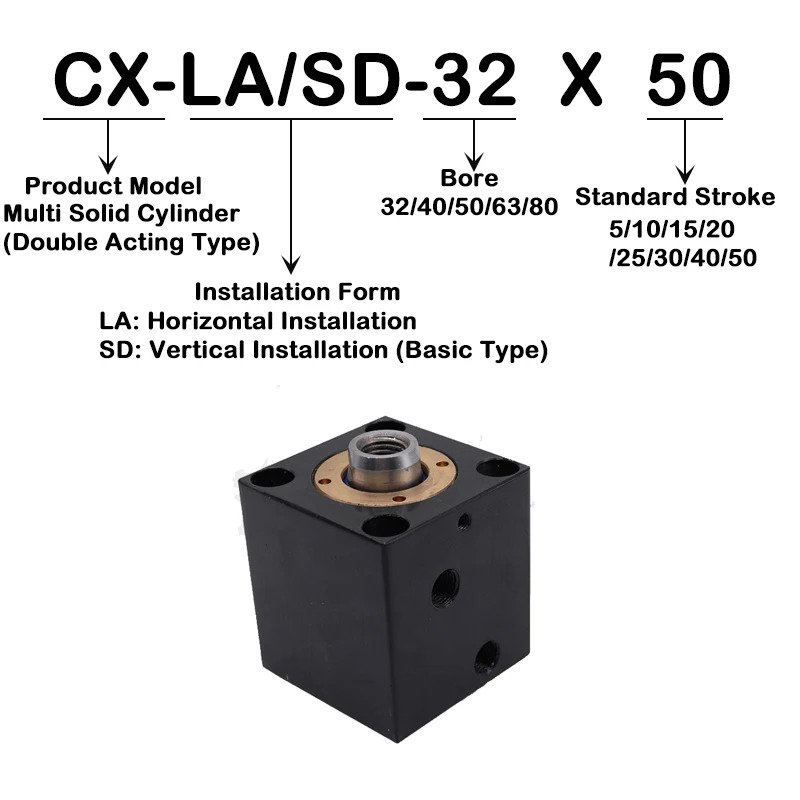 유압 실린더 수직 CX-SD/LA32/40/50/63X10/20/30/40/50 평방