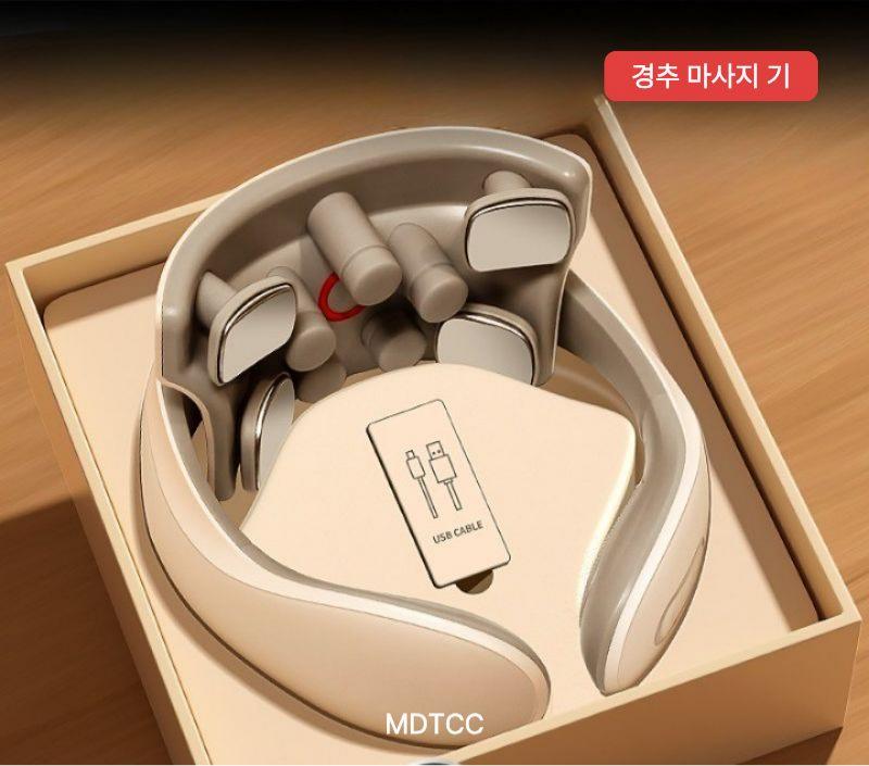 스마트 경추 목 마사지기 휴대용 충전식 마사지 TENS 저주파 온열 무선 EMS 목마사지기 - 상세 이미지 2