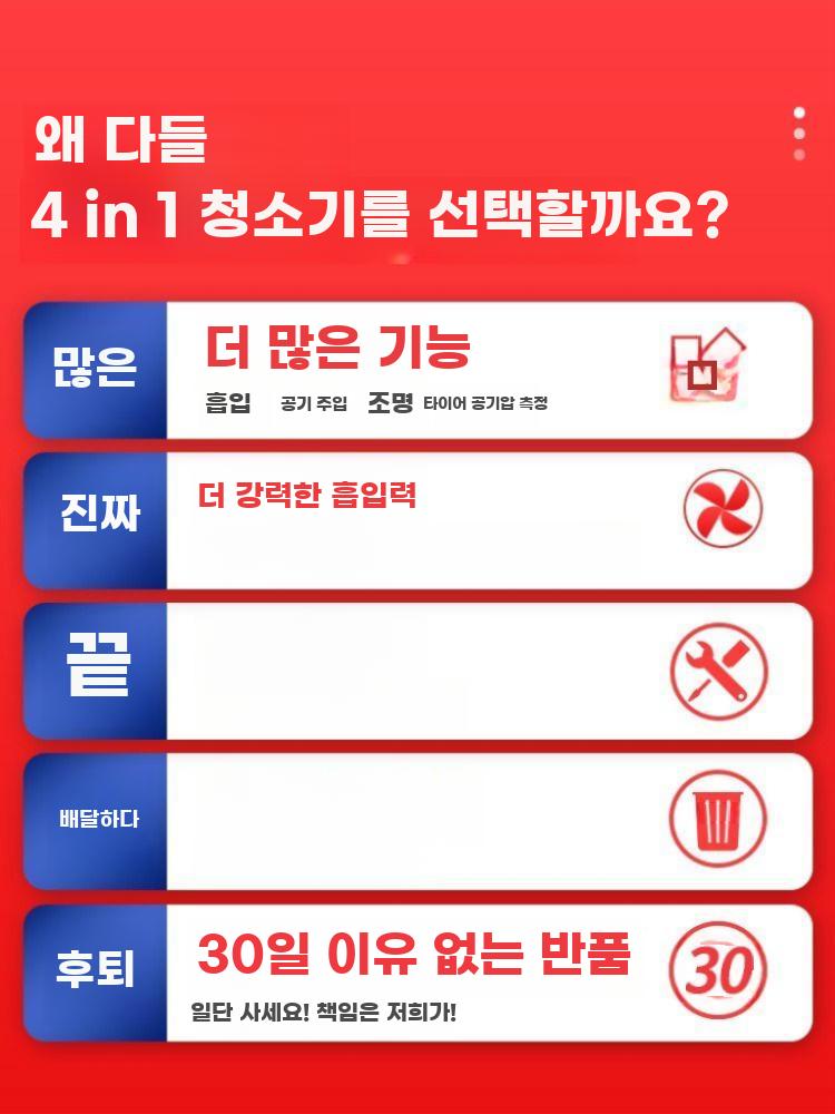 고출력 무선차량용 청소기 타이어펌프 콤보 진공 - 상세 이미지 3