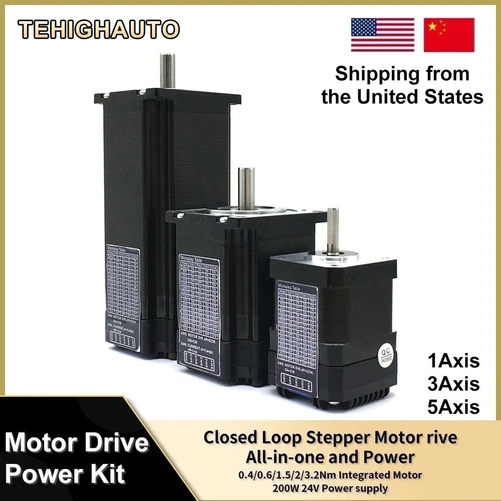 스테퍼 모터 드라이버 전원 키트 Nema17 42mm Nema23 57mm 통합 루프 3000rpm DC24-48V 단순 서보 인코더