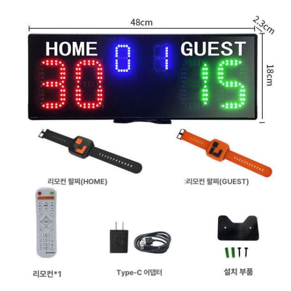 최신형 멀티모드 디지털 농구 축구 탁구 전자 점수판 6자리 손목시계 5자리 점수판 이미지 8