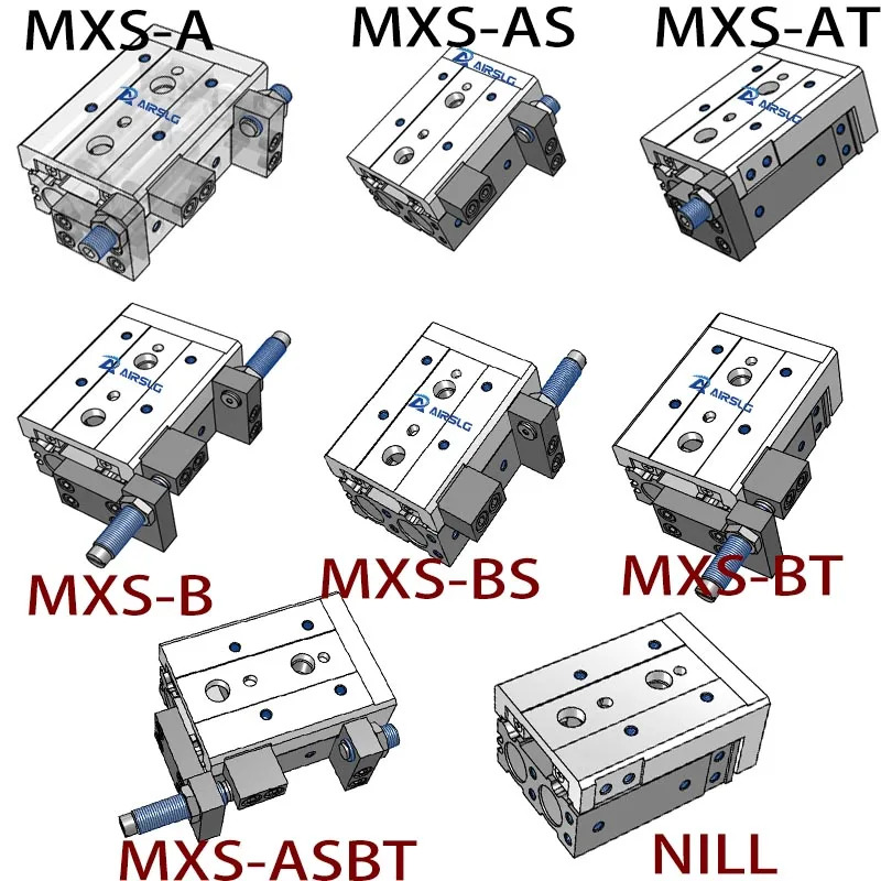 SMC 타입 공압 레일 슬라이드 에어 실린더 MXS12-10A MXS12-20AS 12-30AT MXS12-40A 12-50AS MXS12L-10AT MXS12L-20A MXS1