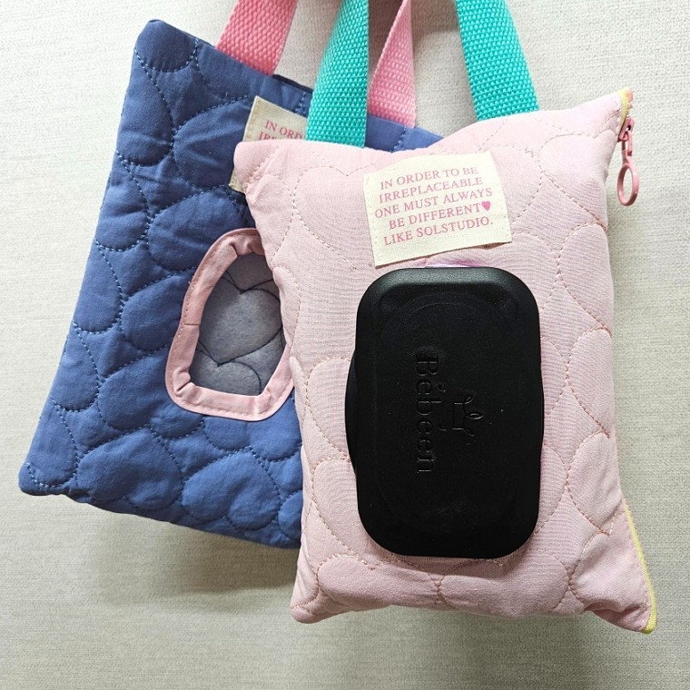 지니몰 2컬러 누빔 물티슈 파우치 기저귀가방 출산 외출