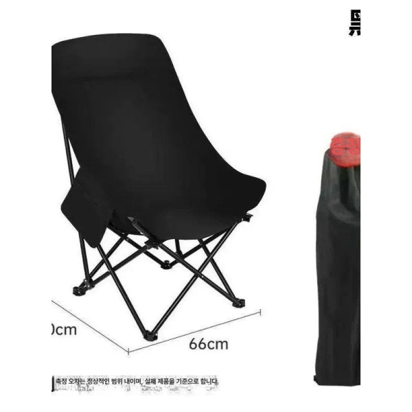 프리미엄 캠핑의자커버 블랙 야외용 경량 월넛 접이식 저등받이 천 저등받이 월넛 천-블랙 - 상세 이미지 4