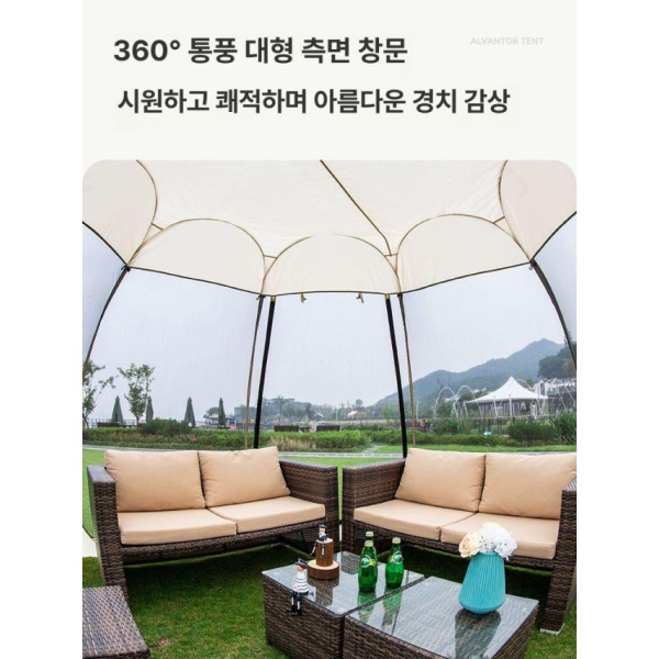 초경량 원터치 캠핑 텐트 휴대용 티피텐트 자동 접이식 돔텐트 돔쉘터 6면 메쉬 A 4면 메쉬 텐트 - 상세 이미지 2