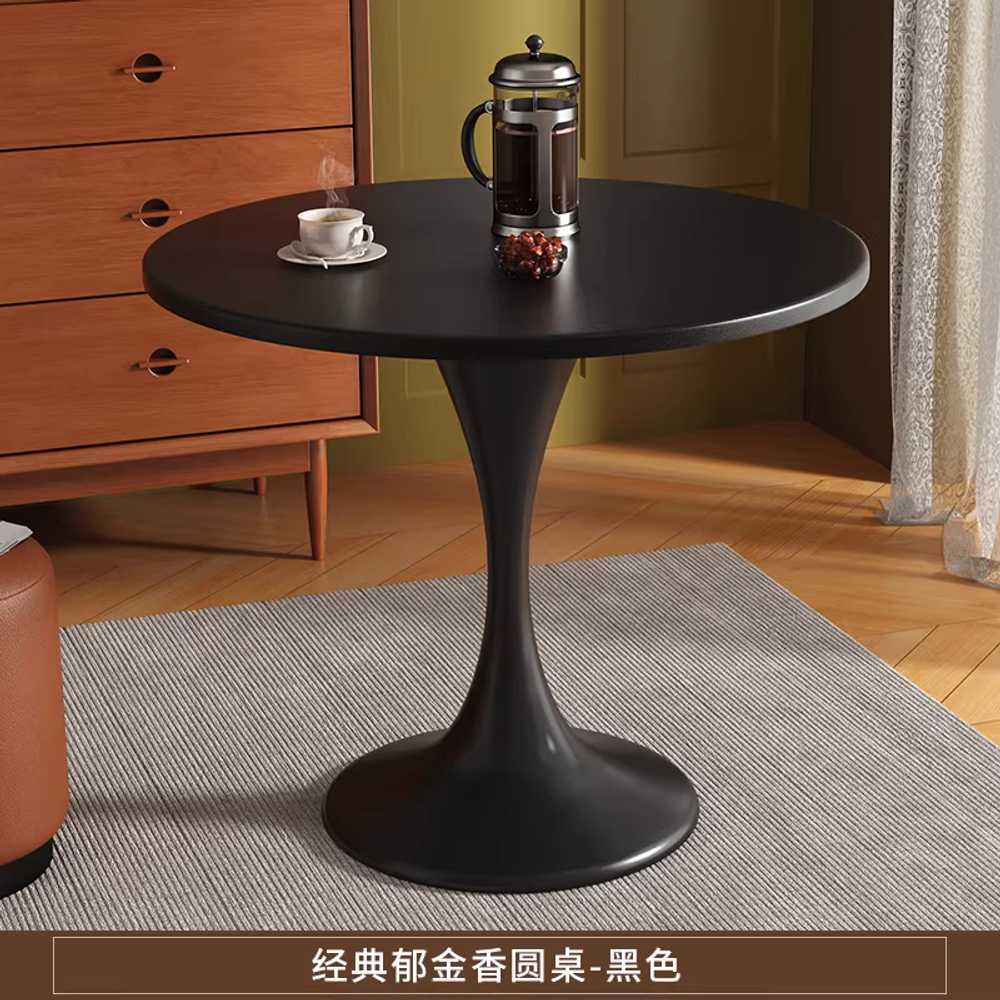 둥근식탁 원형 테이블 카페 식당 원탁 원목 작은 600 월넛 브라운/80x80x72cm - 상세 이미지 5