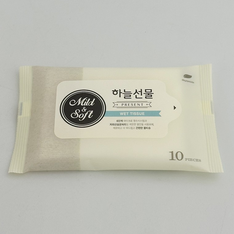 지니몰 국산 하늘선물 물티슈(10매) 휴대용 피톤치드 저자극