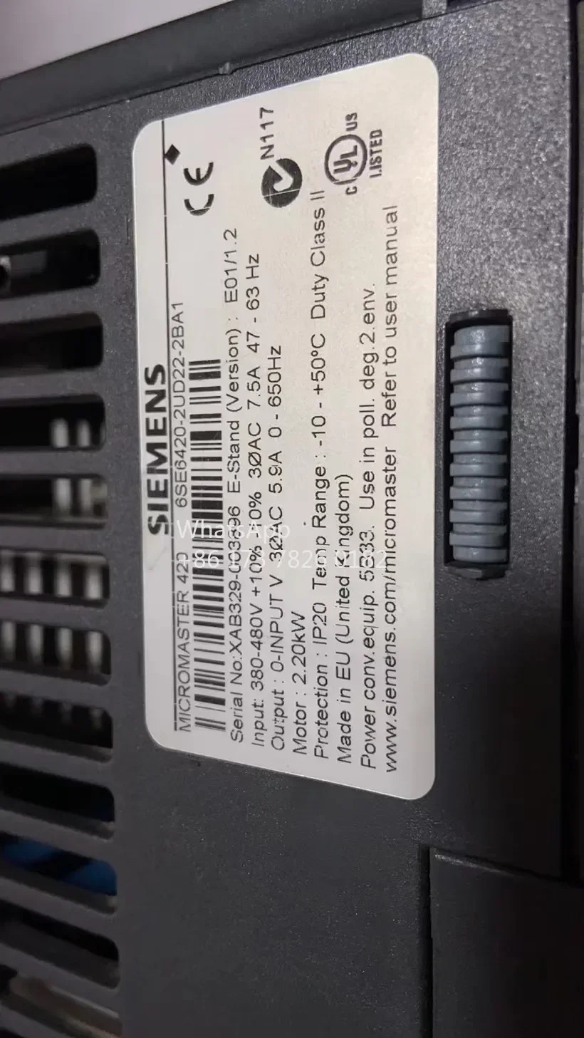 6SE6420-2UD22-2BA1 리퍼 MICROMASTER 420/440 프레임 크기 B표준 조작 패널 6SE6420 2UD22 2BA1