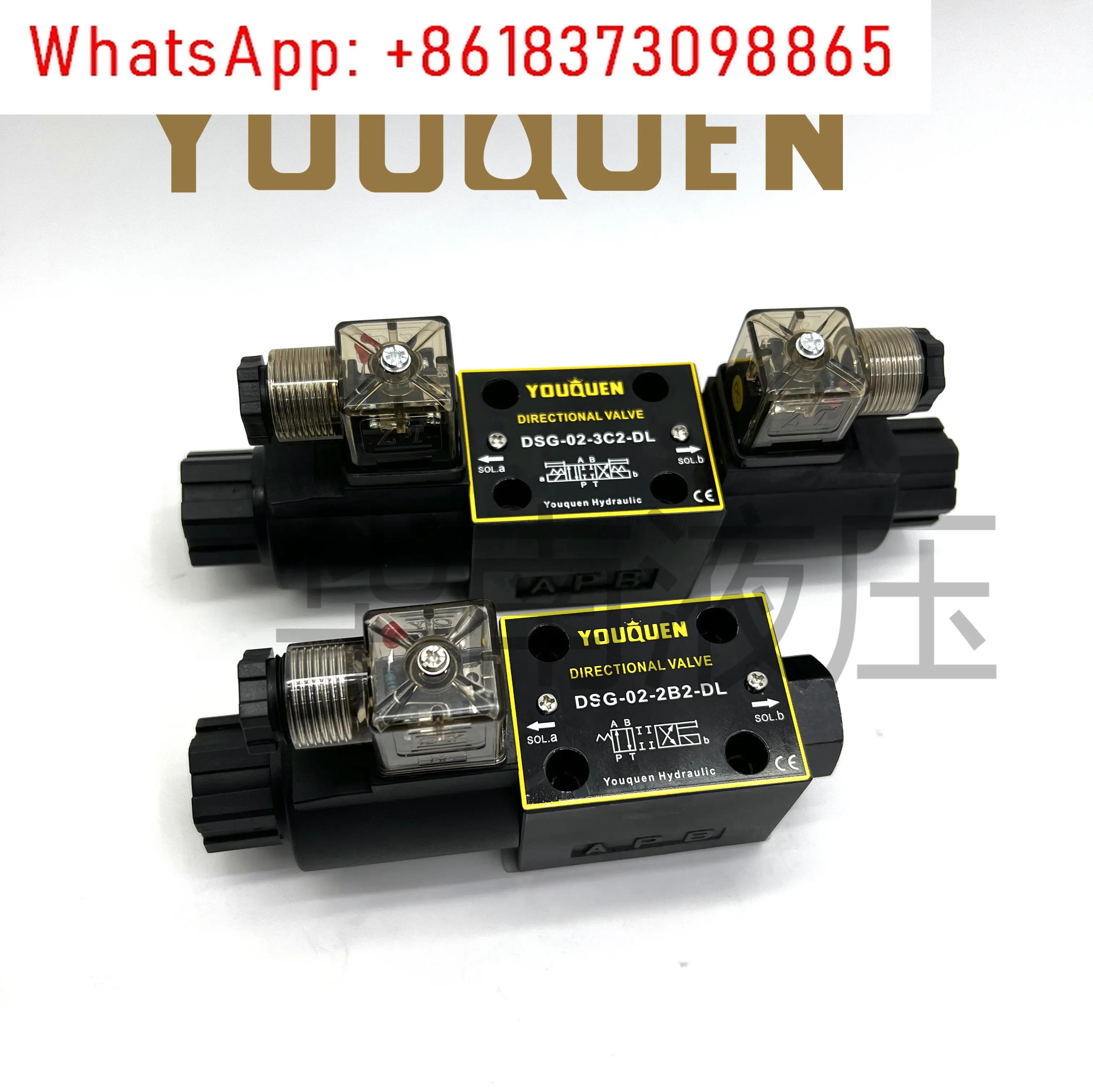 Youkun 유압 단일 헤드 솔레노이드 방향 밸브 DSG-02-2B2/2B2B/2B3B/3C2-DLA220/D24V