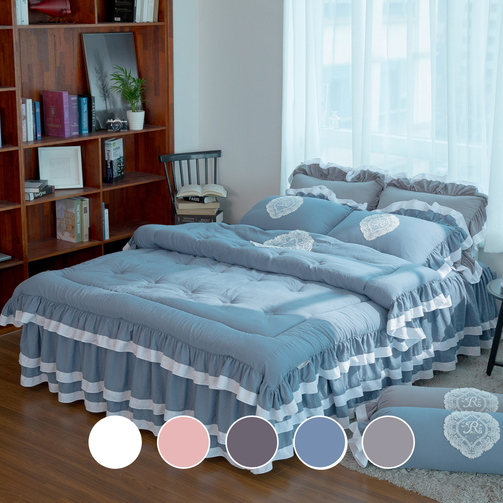 모티브감성 먼지없는 국내산 사계절 차렵이불+베개커버+이중 침대커버 세트 SS 슈퍼싱글