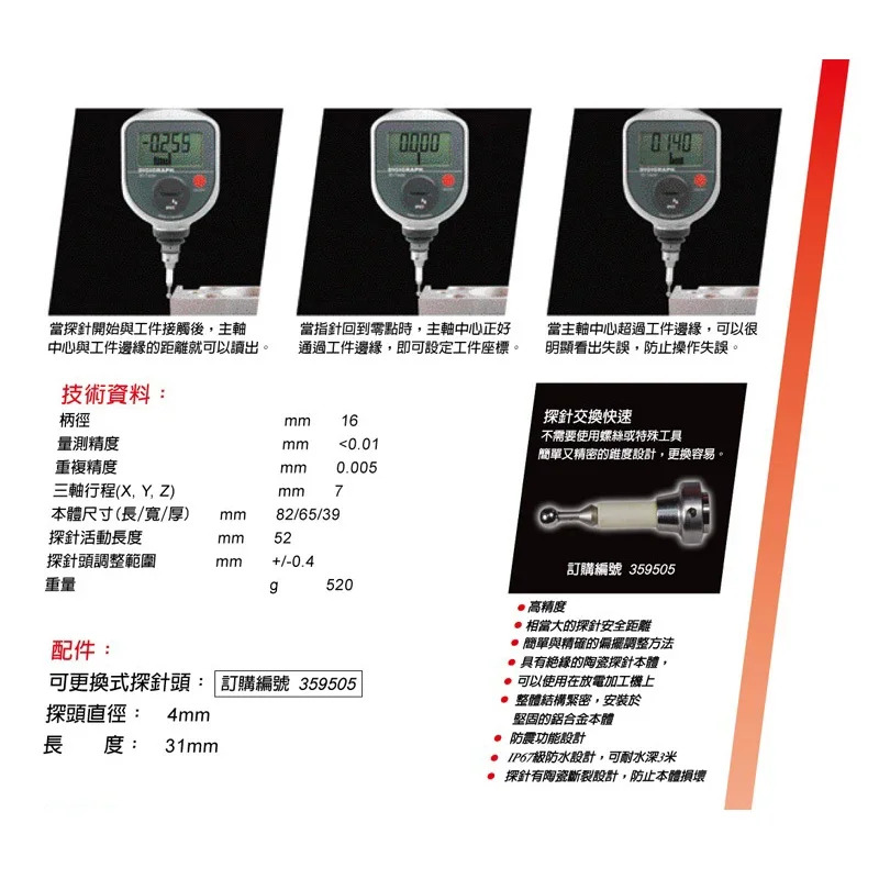 Mahr3D 디지털 엣지 파인더 마르리퍼 3D 테스터802EW 359500 106000