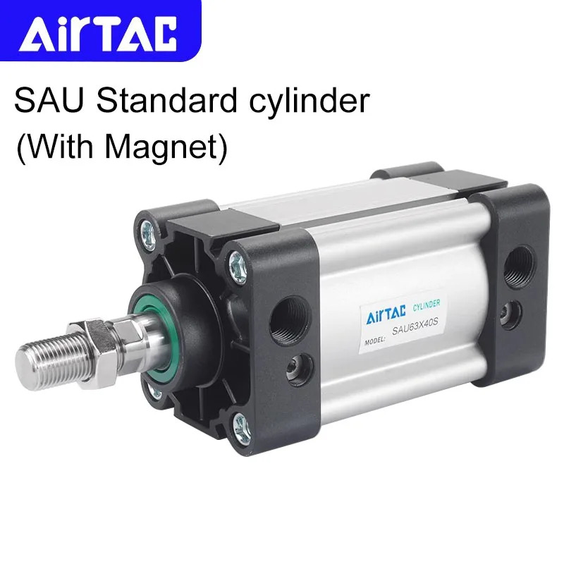 AIRTAC SAU32/40/50/63/80/100mm 보어 자석 스트로크가 표준 공압 에어 실린더 25-1000mm 복동