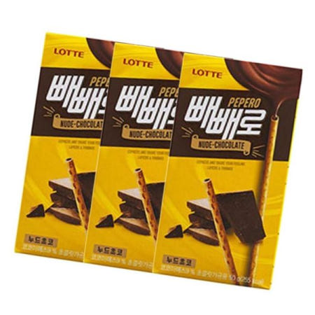 롯데제과 대용량간식 빼빼로 누드 초코 과자 간식 모음 50g 3개